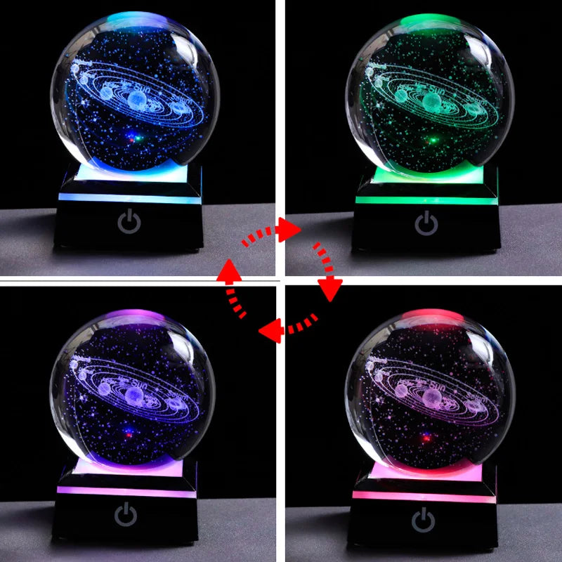 3D Krystal Kugle Solar System