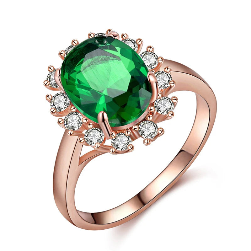 Vintage Ring Med Grøn Sten
