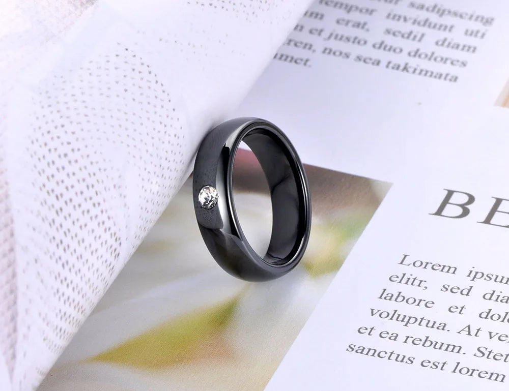 Sort Keramisk Krystal Ring