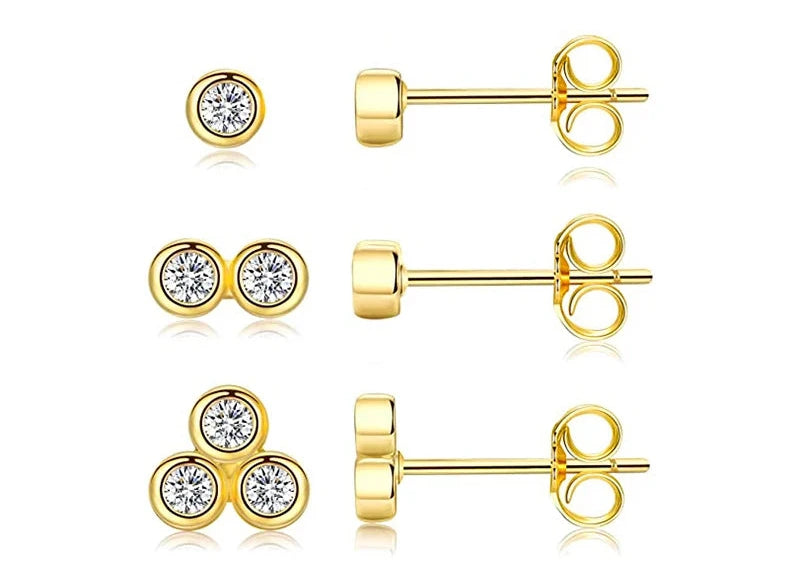 BOAKO 925 Sterling Sølv Stud Øreringe