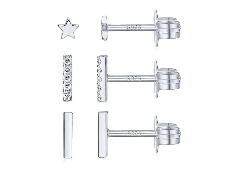 BOAKO 925 Sterling Sølv Stud Øreringe