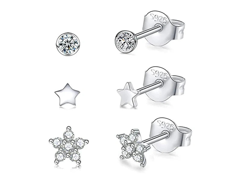 BOAKO 925 Sterling Sølv Stud Øreringe