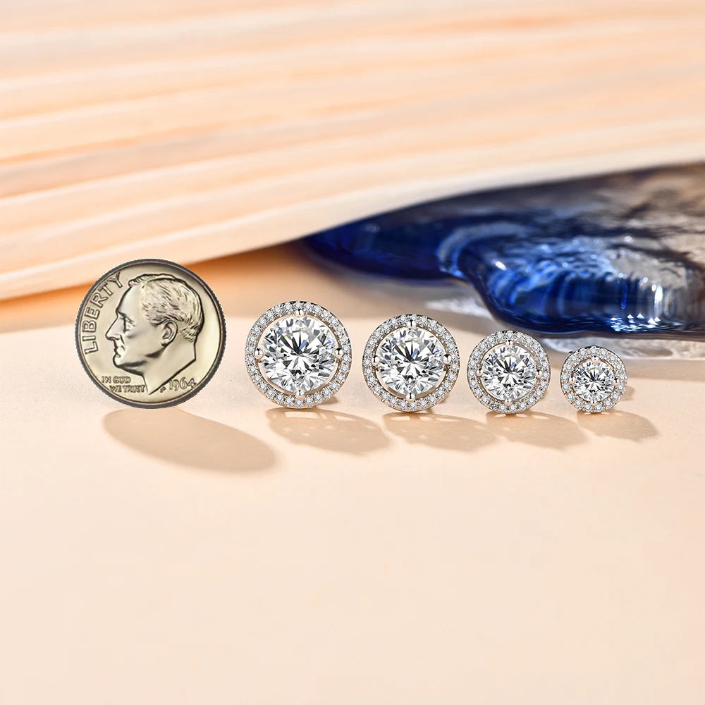 ATTAGEMS Ægte 3.0CT Moissanite Øreinge