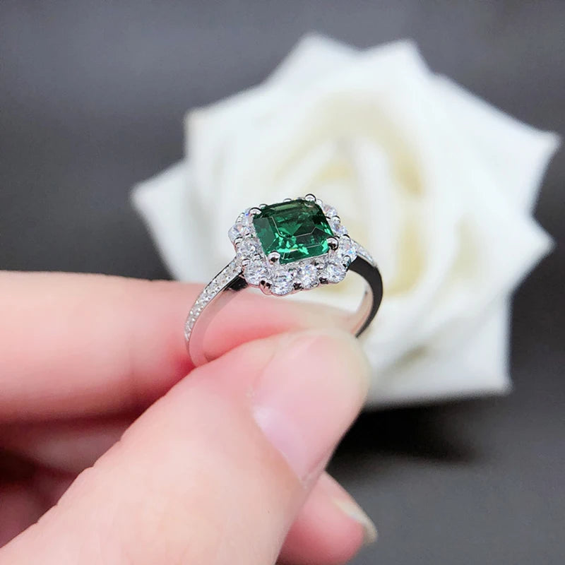 Vintage Ring Med Grøn Sten