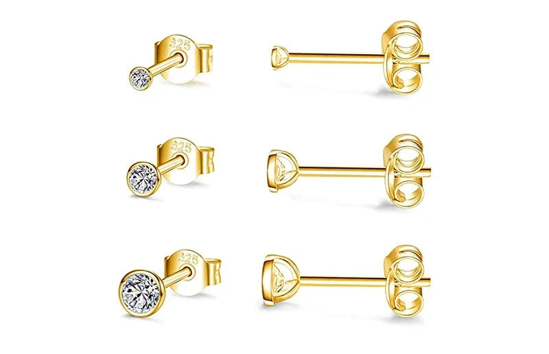 BOAKO 925 Sterling Sølv Stud Øreringe