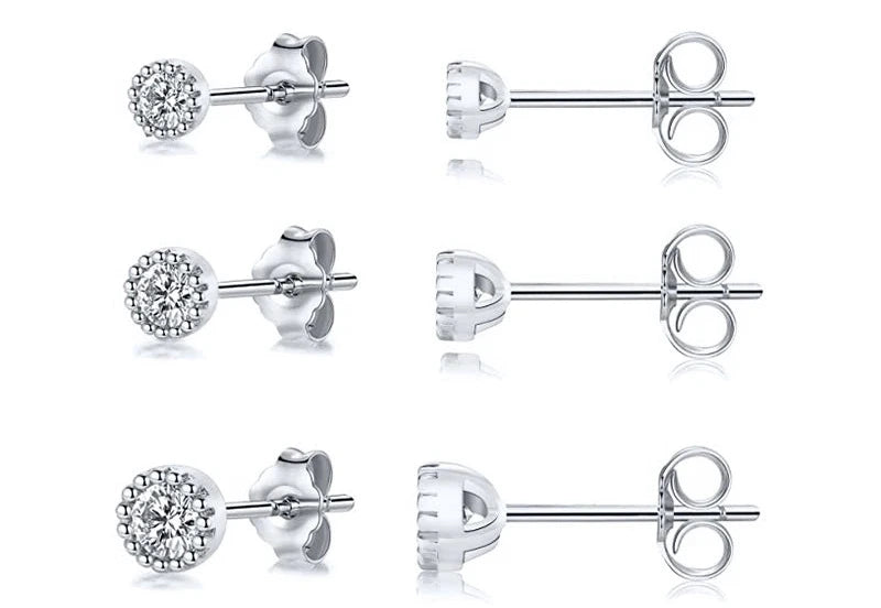 BOAKO 925 Sterling Sølv Stud Øreringe