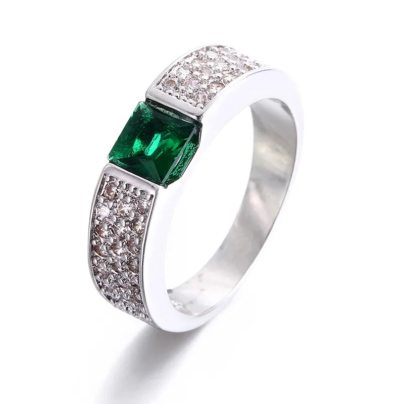 Vintage Ring Med Grøn Sten