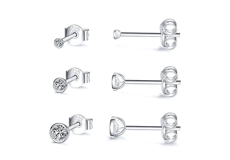 BOAKO 925 Sterling Sølv Stud Øreringe