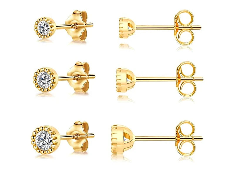BOAKO 925 Sterling Sølv Stud Øreringe