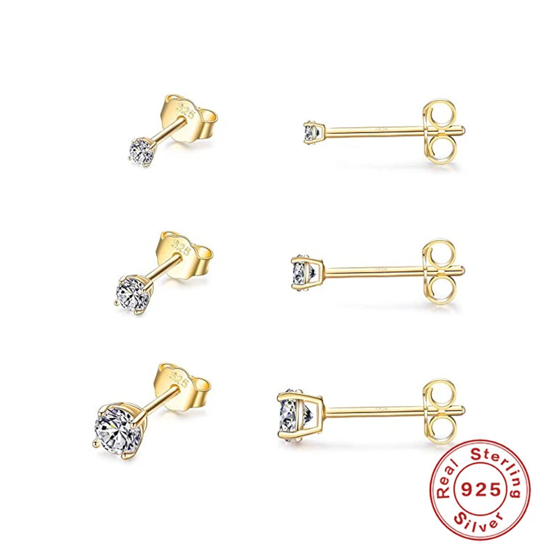 BOAKO 925 Sterling Sølv Stud Øreringe