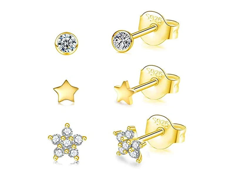 BOAKO 925 Sterling Sølv Stud Øreringe