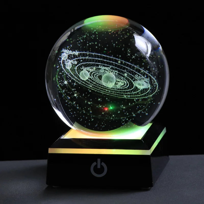 3D Krystal Kugle Solar System
